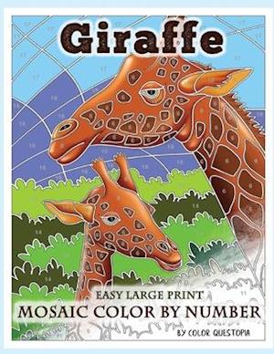 Giraffe Large Print Mosaic Color By Number