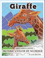 Giraffe Large Print Mosaic Color By Number