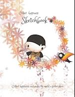 Collect happiness sketchbook (Hand drawn illustration cover vol.6)(8.5*11) (100 pages) for Drawing, Writing, Painting, Sketching or Doodling
