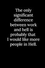 The only significant difference between work and hell is probably that I would like more people in Hell.