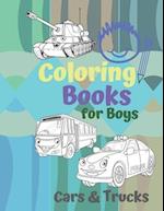Coloring Books for Boys Cars & Trucks