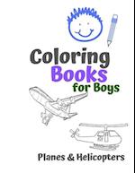 Coloring Books for Boys Planes & Helicopters