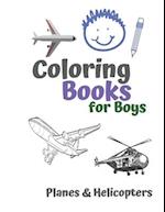 Coloring Books for Boys Planes & Helicopters