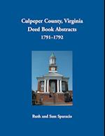 Culpeper County, Virginia Deed Book Abstracts 1791-1792