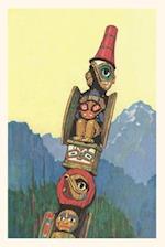 Vintage Journal Totem Pole and Mountains