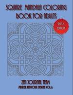 Square Mandala Coloring Book for Adults