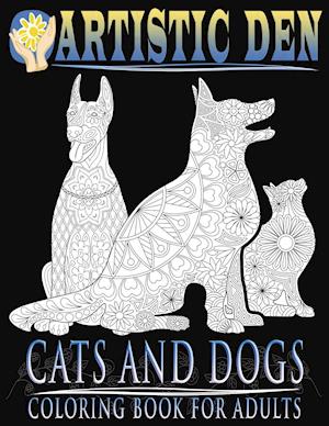 Cats and Dogs Coloring Book for Adults ( Floral Tangle Art Therapy) (Volume 2)