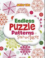 Endless Puzzle Patterns of Snowflakes Coloring Book