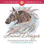 Animal Designs Coloring Book for Adults - A De-Stress Coloring Book