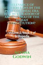 RELEVANCE OF SEDITION LAWS IN THE POST COLONIAL ERA