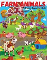 Farm Animals Coloring Book For Kids Ages 4-8