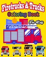 Fire Truck & trucks Coloring Book For Kids