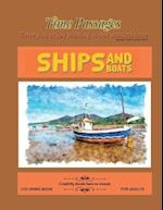 Ships and Boats Coloring Book for Adults