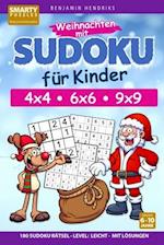Weihnachten mit Sudoku für Kinder 4x4 - 6x6 - 9x9 - 180 Sudoku Rätsel - Level
