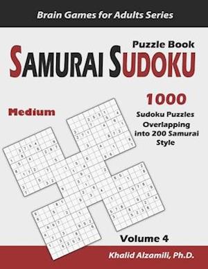 Samurai Sudoku Puzzle Book: 1000 Medium Sudoku Puzzles Overlapping into 200 Samurai Style
