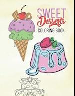 Sweet Desserts Coloring Book