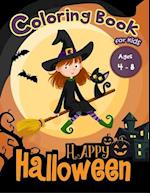 Happy Halloween Coloring Book for Kids Ages 4-8