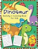 Dinosaur Activity and Coloring Book for kids ages 3-8
