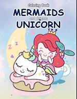 Coloring Book Mermaids and Friends Unicorn