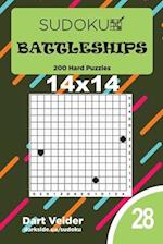 Sudoku Battleships - 200 Hard Puzzles 14x14 (Volume 28)
