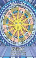 Zodiac and Astrological Designs Travel Size Coloring Book for Adults: 5x8 Adult Coloring Book of Zodiac Designs and Astrology for Stress Relief and Re