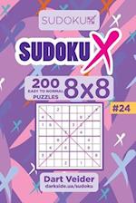 Sudoku X - 200 Easy to Normal Puzzles 8x8 (Volume 24)