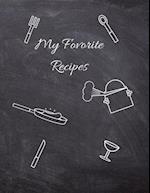Favorite Recipes, Recipe Book to Write in, 115 Pages, (8.5x11)