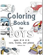 coloring books for boys ages 2-4 4-8, cars, trucks, and planes