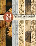 Vintage Maps Scrapbook Paper - 24 Double-sided Craft Patterns