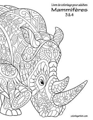 Livre de coloriage pour adultes Mammifères 3 & 4