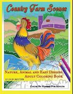 Country Farm Scenes Color By Number For Adults - Nature, Animal and Easy Designs - Adult Coloring Book
