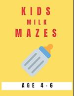 Kids Milk Mazes Age 4-6