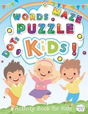 Words Puzzle Maze Activity Book for Kids Ages 4-8