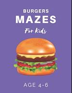 Burger Mazes For Kids Age 4-6