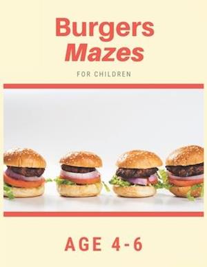 Burger Mazes For Children Age 4-6