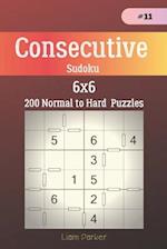 Consecutive Sudoku - 200 Normal to Hard Puzzles 6x6 vol.11