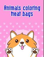 Animals coloring treat bags