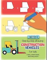 Step-by-step drawing construction vehicles for kids crane, cement mixer, and many more! Ages 5 and up
