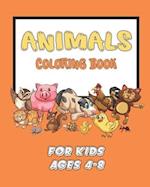 Animals Coloring Book Kids Ages 4-8