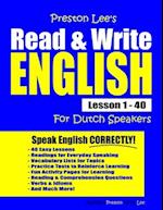 Preston Lee's Read & Write English Lesson 1 - 40 For Dutch Speakers