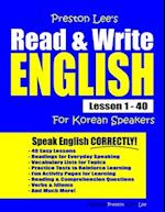 Preston Lee's Read & Write English Lesson 1 - 40 For Korean Speakers