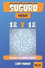 Suguru Puzzles - 200 Easy to Normal Puzzles 12x12 vol.15