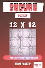 Suguru Puzzles - 200 Easy to Very Hard Puzzles 12x12 vol.17
