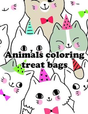 Animals coloring treat bags