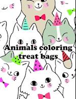 Animals coloring treat bags