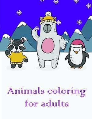 Animals coloring for adults