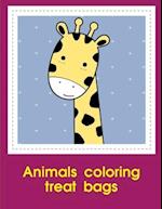 Animals coloring treat bags