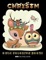 Christmas owls coloring books Ages 4-8, 9-12, 13-19