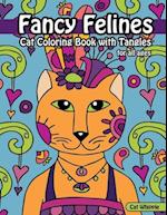 Fancy Felines Cat Coloring Book with Tangles