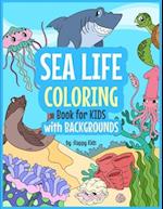 Sea Life Coloring Book For Kids With BackGrounds